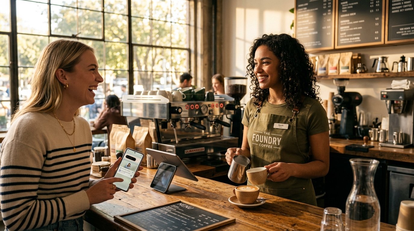 Experiencia real en mostrador de cafetería con Premii